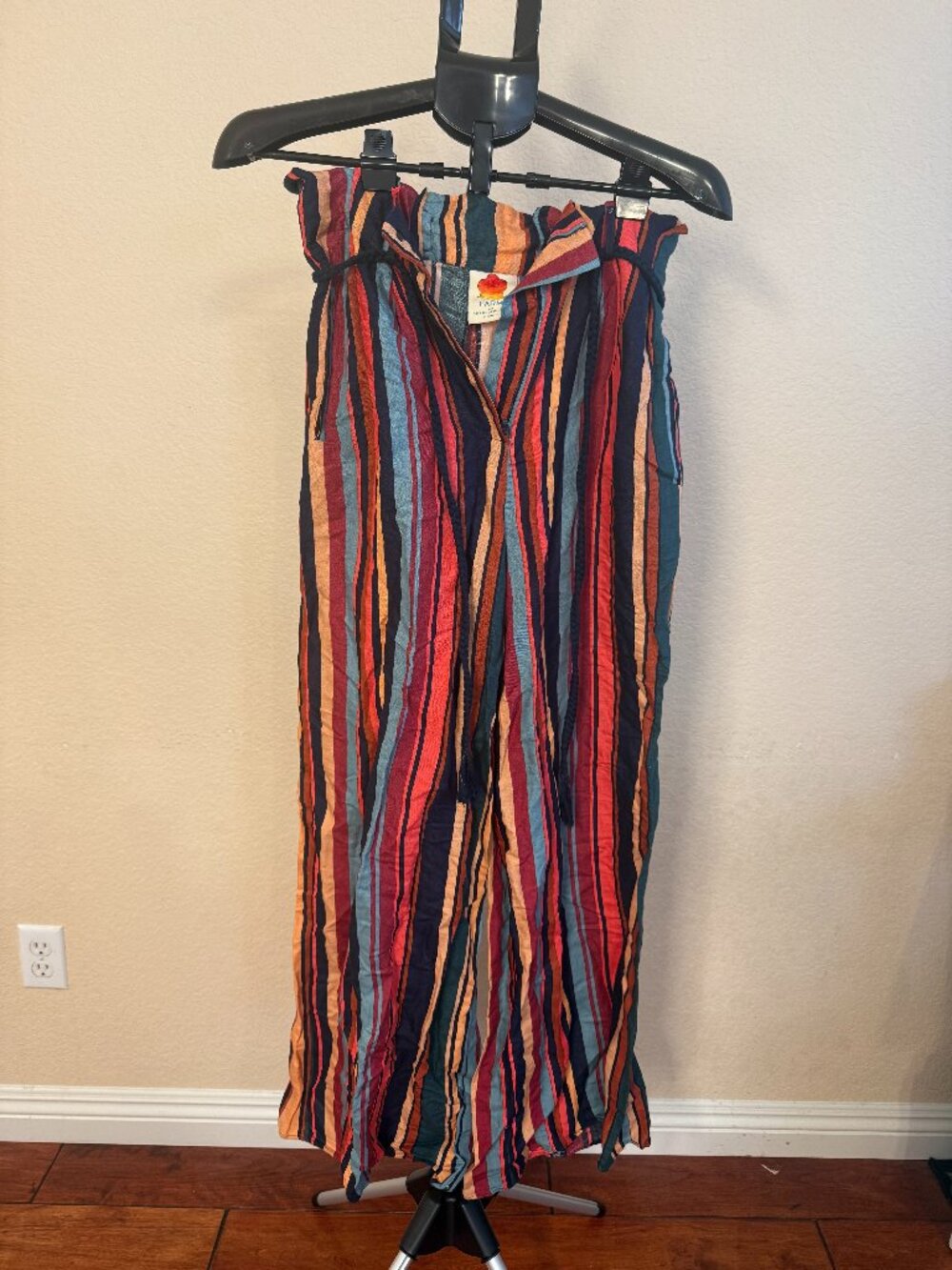 NWT FARM Rio x Anthropologie Striped Wide-Leg Pants S